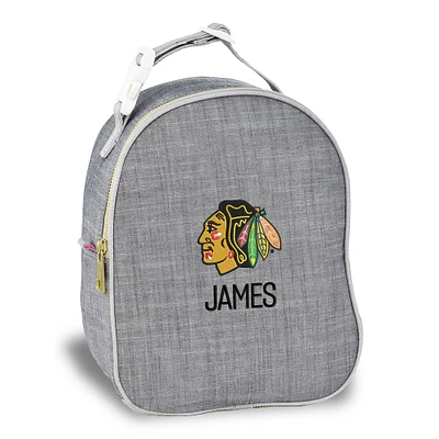 Gray Chicago Blackhawks Personalized Insulated Bag