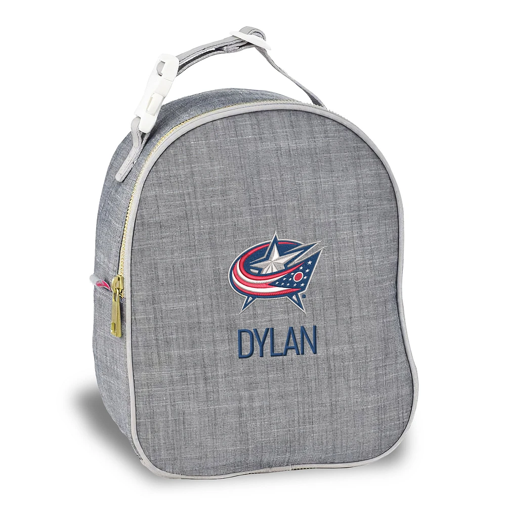 Gray Columbus Blue Jackets Personalized Insulated Bag
