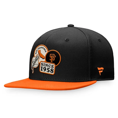 Men's Fanatics Black/Orange San Francisco Giants Heritage Patch Fitted Hat