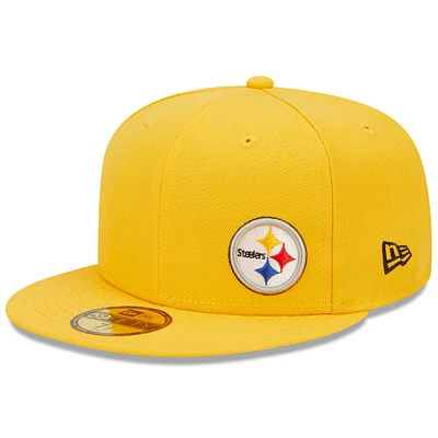 Men's New Era Gold Pittsburgh Steelers  Flawless 59FIFTY fitted hat