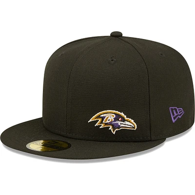 Men's New Era Black Baltimore Ravens  Flawless 59FIFTY Fitted Hat