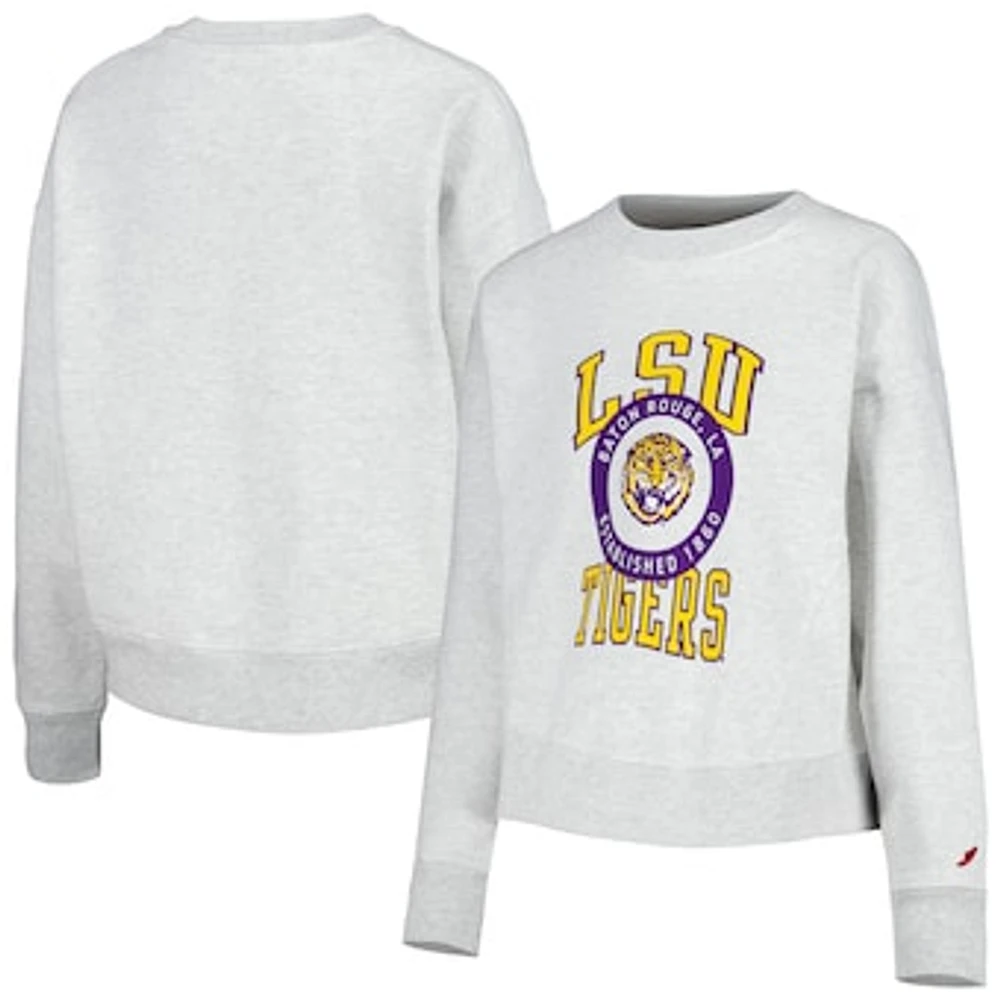 Women's League Collegiate Wear Ash LSU Tigers Boxy Sweatshirt