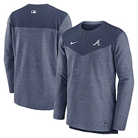Men's Nike Navy Atlanta Braves Authentic Collection Game Time Performance Half-Zip Top