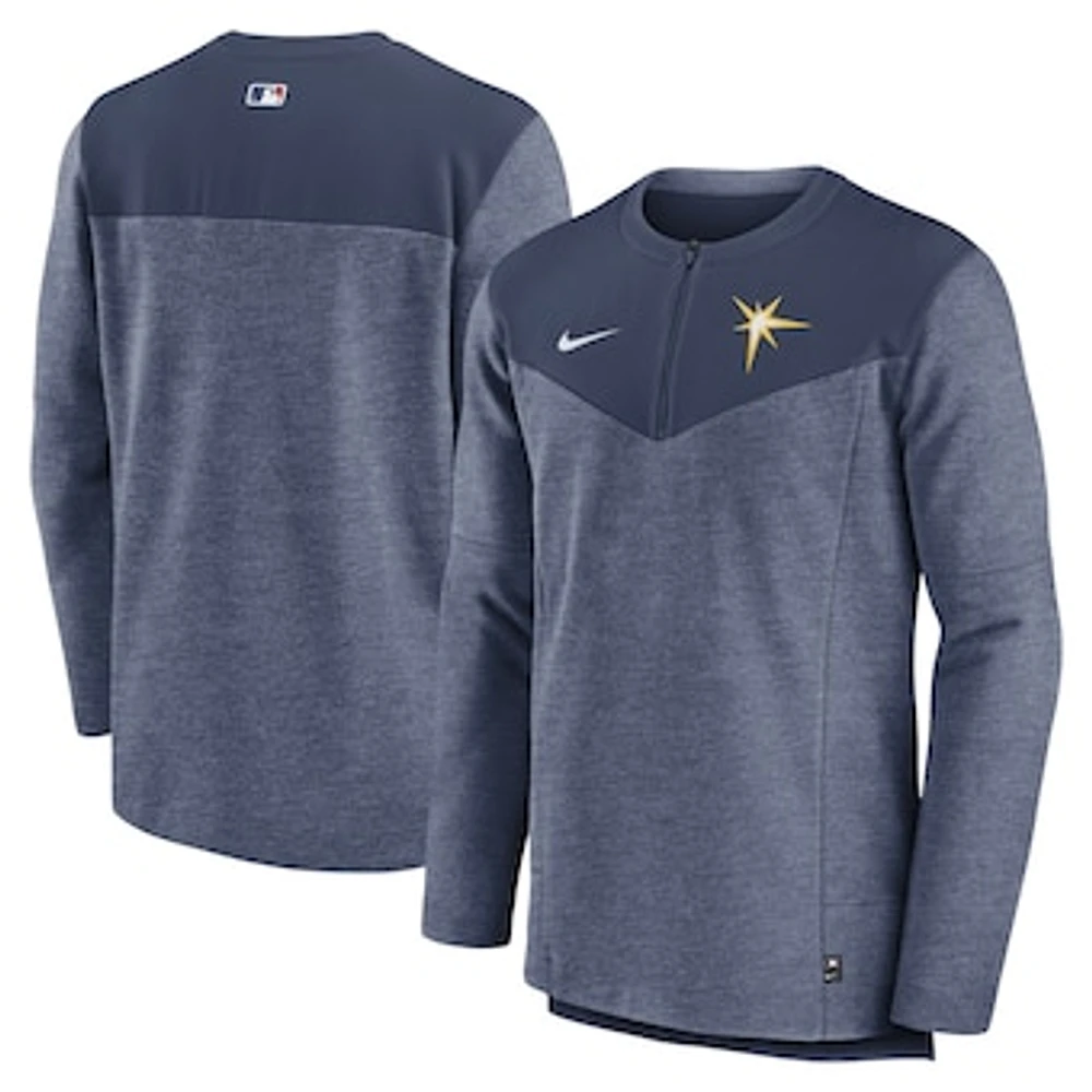 Men's Nike Navy Tampa Bay Rays Authentic Collection Game Time Performance Half-Zip Top