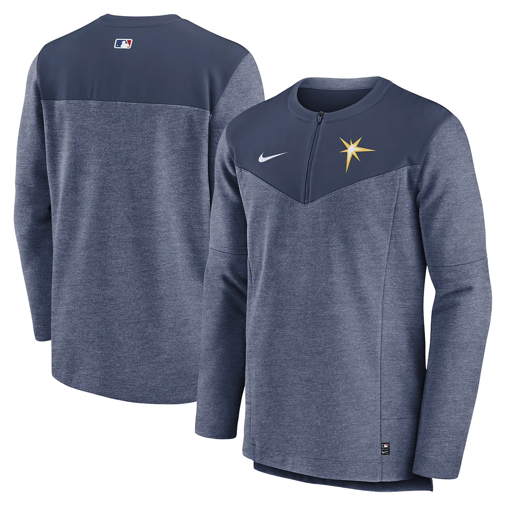 Men's Nike Navy Tampa Bay Rays Authentic Collection Game Time Performance Half-Zip Top
