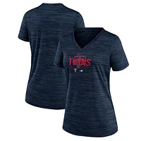 Women's Nike Navy Minnesota Twins Authentic Collection Velocity Practice Performance V-Neck T-Shirt