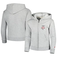 Youth League Collegiate Wear Heather Gray Wisconsin Badgers Full-Zip Hoodie