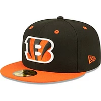 Men's New Era Black/Orange Cincinnati Bengals Flipside 2Tone 59FIFTY Fitted Hat