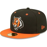 Men's New Era Black/Orange Cincinnati Bengals Flipside 2Tone 59FIFTY Fitted Hat