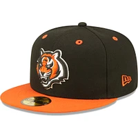 Men's New Era Black/Orange Cincinnati Bengals Flipside 2Tone 59FIFTY Fitted Hat