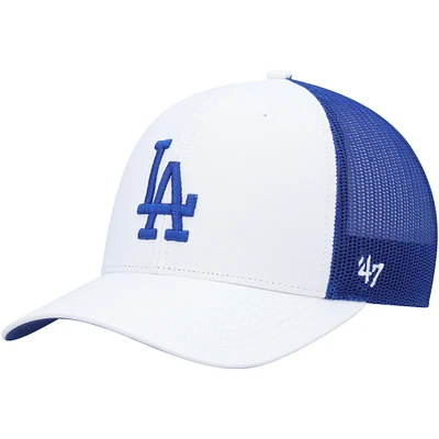 Men's '47 White Los Angeles Dodgers Secondary Trucker Snapback Hat