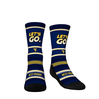 Youth Rock Em Socks West Virginia Mountaineers Team Slogan Crew Socks