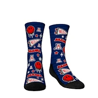 Youth Rock Em Socks Arizona Wildcats Smiley Stickers Crew Socks