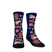 Youth Rock Em Socks Auburn Tigers Smiley Stickers Crew Socks