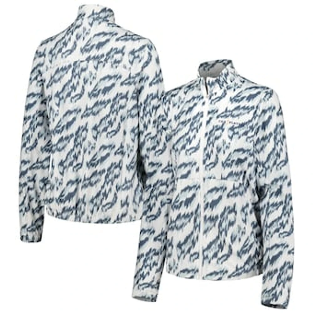 Women's Puma White THE PLAYERS CLOUDSPUN Animal Print Full-Zip Jacket