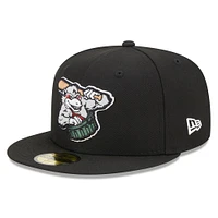 Men's New Era Black Arkansas Travelers Marvel x Minor League 59FIFTY Fitted Hat