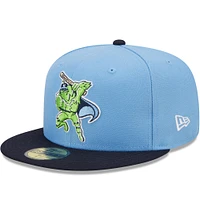 Men's New Era Light Blue/Navy Hillsboro Hops Marvel x Minor League 59FIFTY Fitted Hat