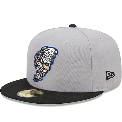 Men's New Era Gray/Black Omaha Storm Chasers Marvel x Minor League 59FIFTY Fitted Hat