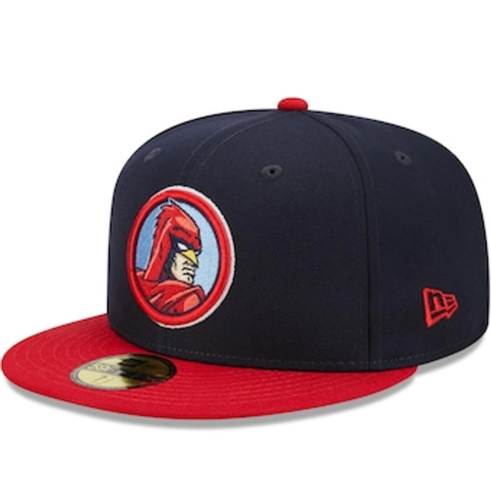 Men's New Era Navy/Red Memphis Redbirds Marvel x Minor League 59FIFTY Fitted Hat