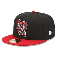 Men's New Era Black/Red Richmond Flying Squirrels Marvel x Minor League 59FIFTY Fitted Hat