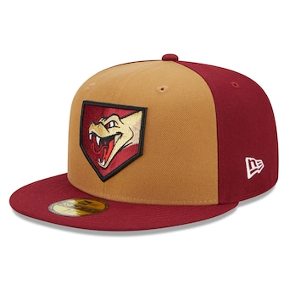 Men's New Era Gold/Red Wisconsin Timber Rattlers Marvel x Minor League 59FIFTY Fitted Hat