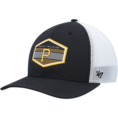 Men's '47 Black/White Pittsburgh Pirates Spring Training Burgess Trucker Adjustable Hat