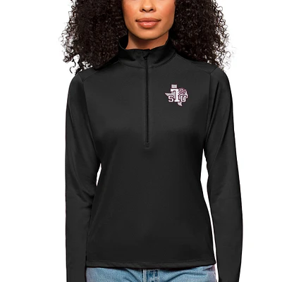 Women's Antigua Texas Southern Tigers Tribute Quarter-Zip Pullover Top