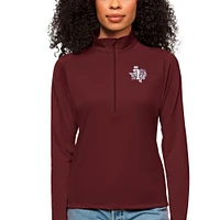 Women's Antigua  Maroon Texas Southern Tigers Tribute Quarter-Zip Pullover Top