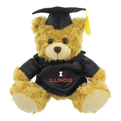 Black/Brown Illinois Fighting Illini 12'' Graduation Plush Bear