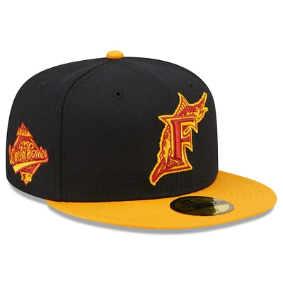 Men's New Era Navy/Gold Florida Marlins Primary Logo 59FIFTY Fitted Hat