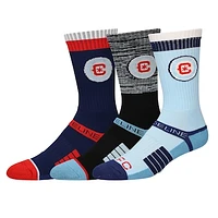 Men's Strideline Chicago Fire Premium 3-Pack Knit Crew Socks Set