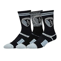 Men's Strideline Sporting Kansas City Premium 3-Pack Knit Crew Socks Set