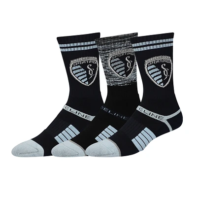 Men's Strideline Sporting Kansas City Premium 3-Pack Knit Crew Socks Set