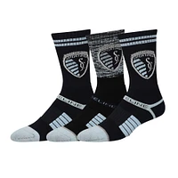 Men's Strideline Sporting Kansas City Premium 3-Pack Knit Crew Socks Set