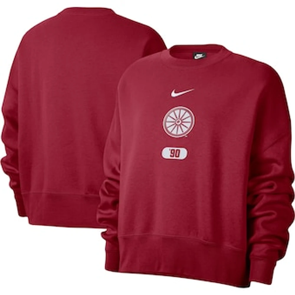 Women's Nike Crimson Oklahoma Sooners Vault Every Day Fleece Pullover Sweatshirt