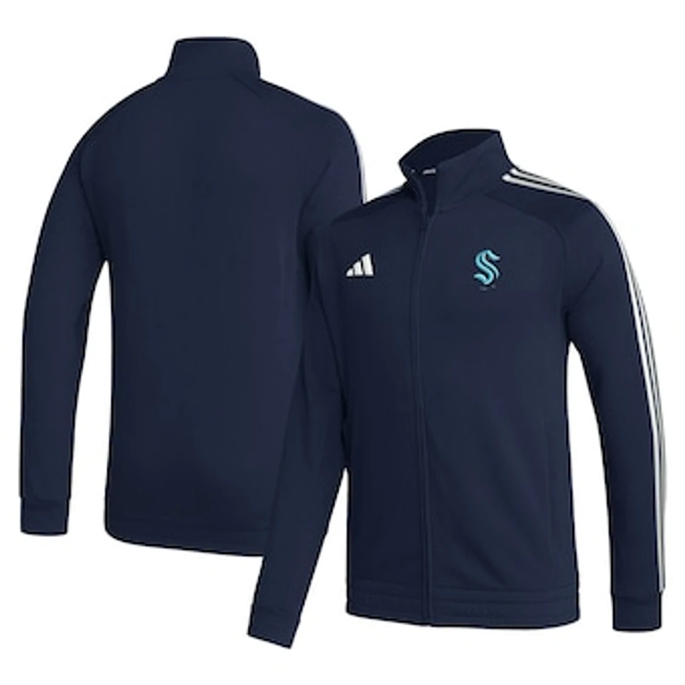 Men's adidas Deep Sea Blue Seattle Kraken Raglan Full-Zip Track Jacket