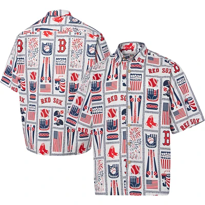 Men's Reyn Spooner White Boston Red Sox Americana Button-Up Shirt