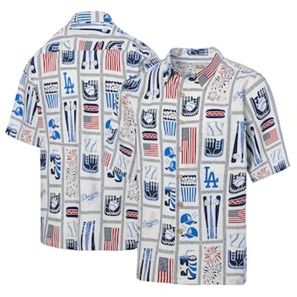 Men's Reyn Spooner White Los Angeles Dodgers Americana Button-Up Shirt