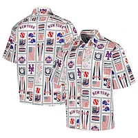 Men's Reyn Spooner White New York Mets Americana Button-Up Shirt