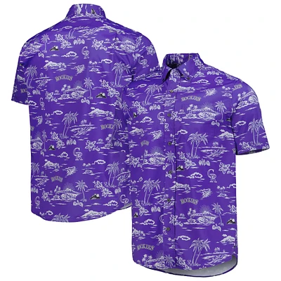 Men's Reyn Spooner  Purple Colorado Rockies Kekai Performance Button-Up Shirt