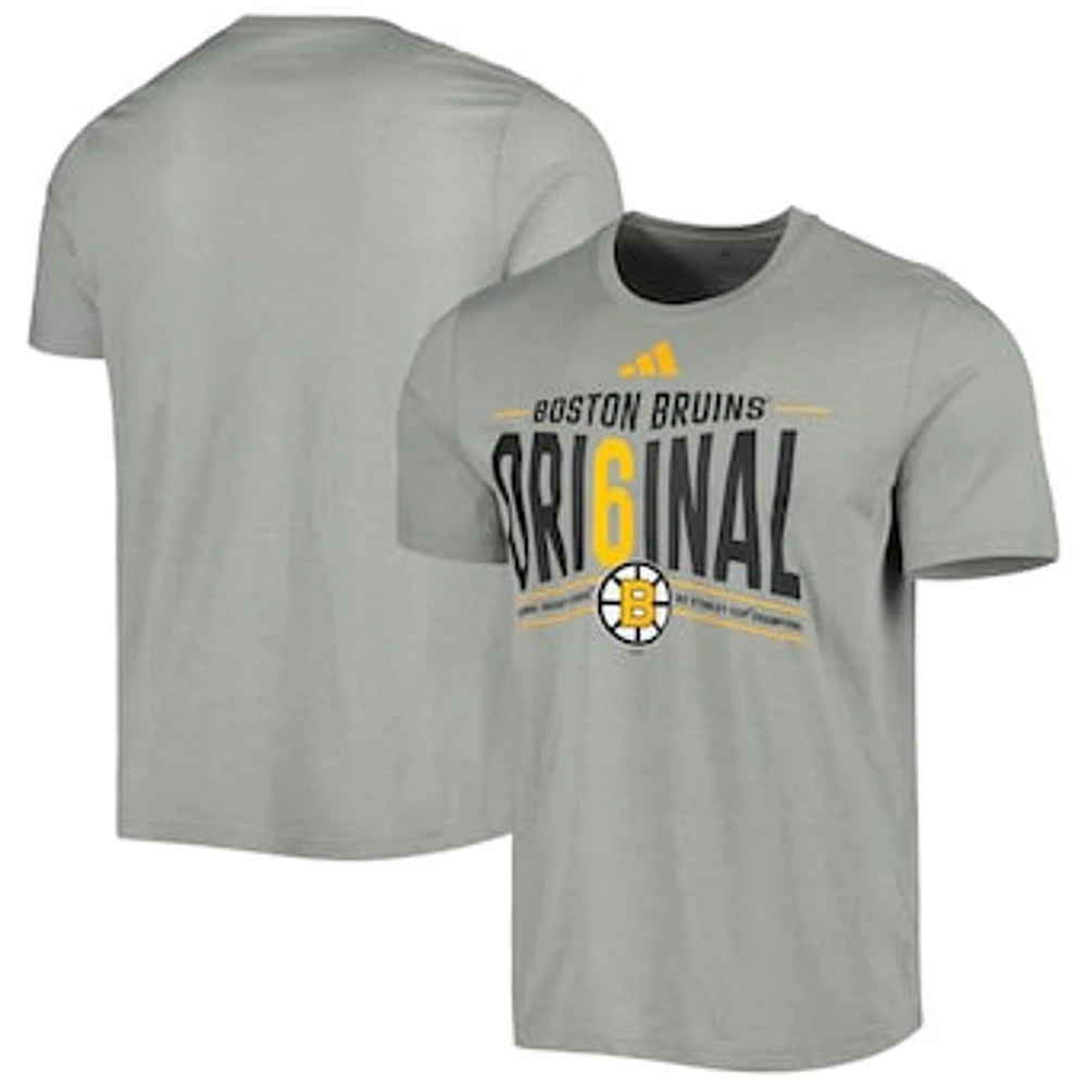 Men's adidas Gray Boston Bruins Original Six Tri-Blend T-Shirt