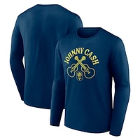 Men's Fanatics  Navy Nashville SC x Johnny Cash Guitar Long Sleeve T-Shirt