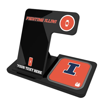Illinois Fighting Illini Personalized 3-In-1 Wireless Charger