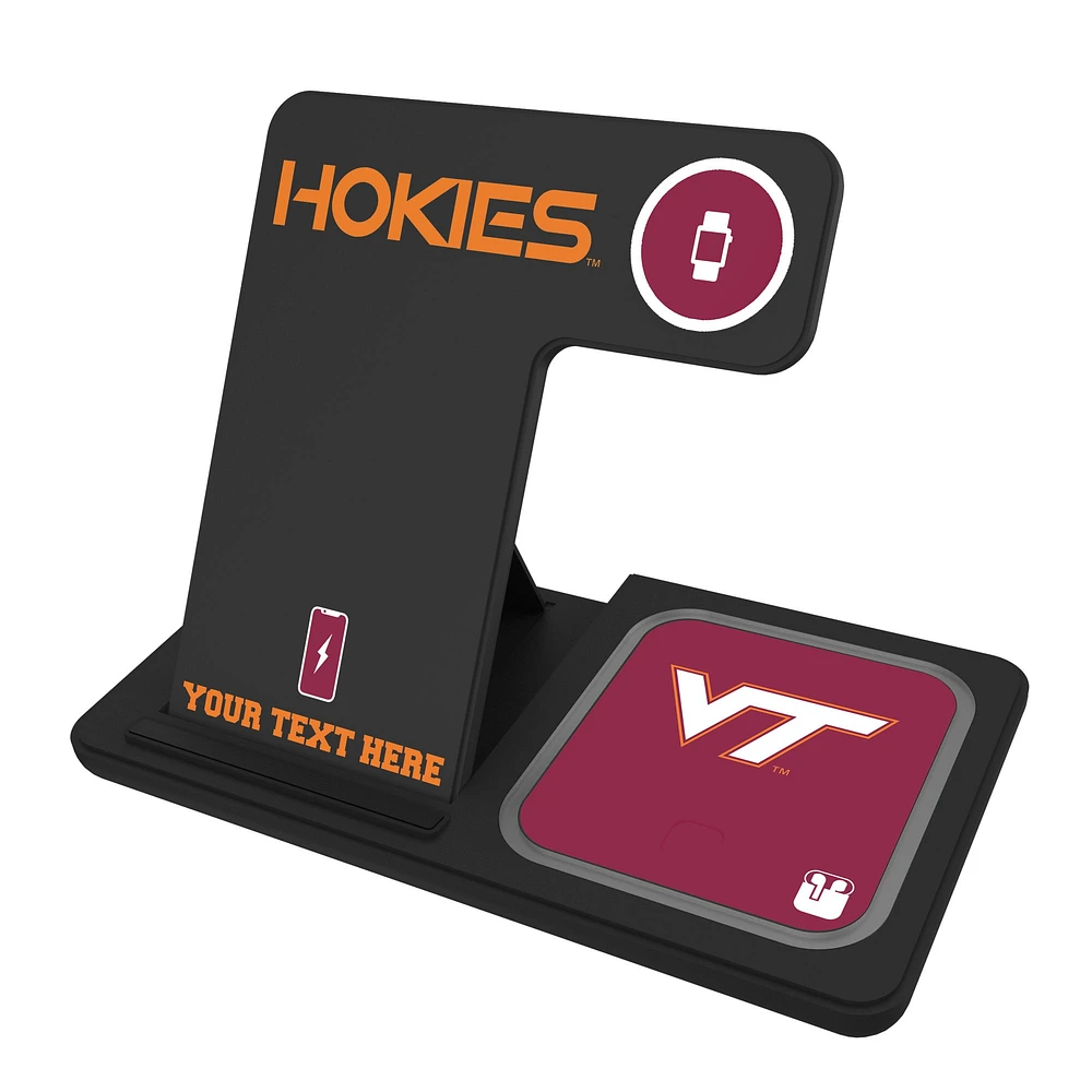 Virginia Tech Hokies Personalized 3-In-1 Wireless Charger