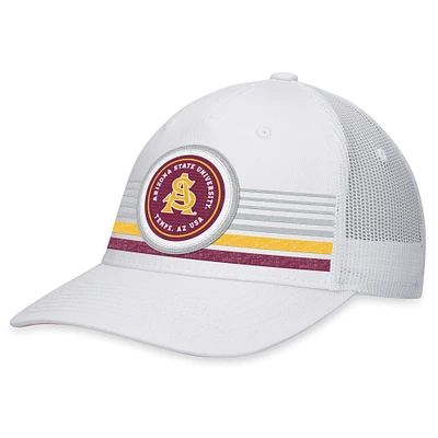 Men's Top of the World White Arizona State Sun Devils Top Trace Trucker Snapback Hat