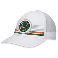 Men's Top of the World White Miami Hurricanes Top Trace Trucker Snapback Hat