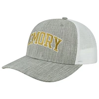 Men's Heather Gray/White Emory Eagles Arch Trucker Snapback Hat