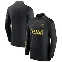 Men's Jordan Brand Black Paris Saint-Germain 2022/23 Strike Drill Performance Quarter-Zip Long Sleeve Top