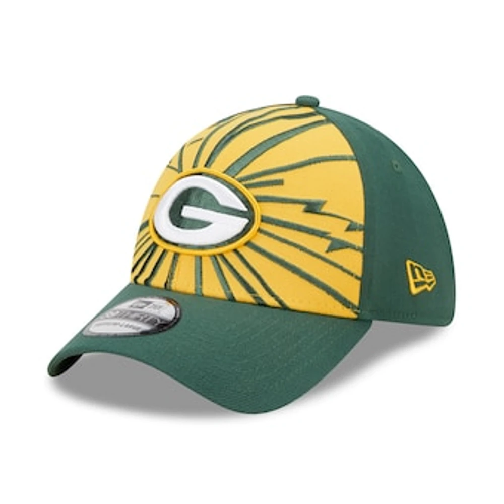 Men's New Era Green/Gold Green Bay Packers Shattered 39THIRTY Flex Hat