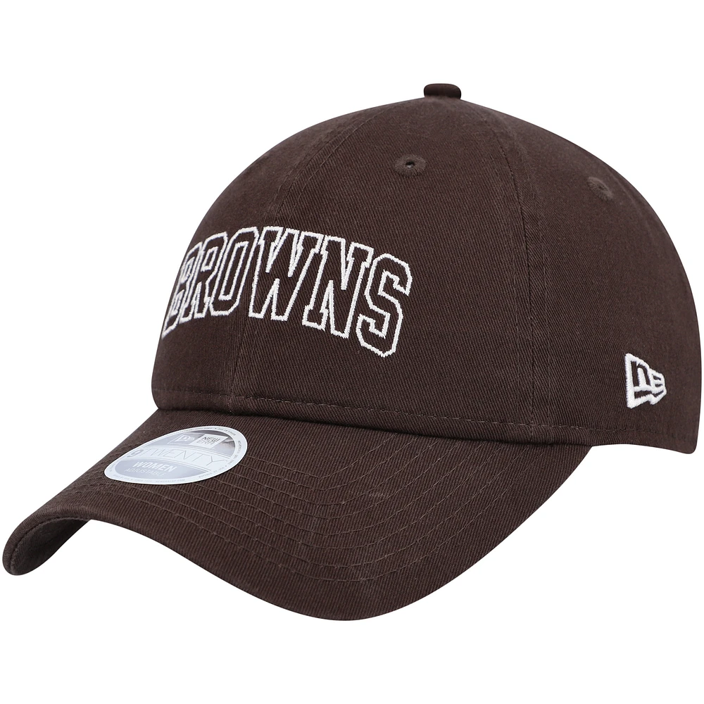 Women's New Era Brown Cleveland Browns Collegiate 9TWENTY Adjustable Hat